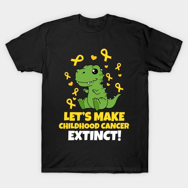 Let Make Childhood Cancer Extinct Childhood Cancer Awareness Design T-Shirt by Linco